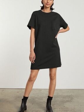 NWT Everlane Organic Cotton T-Shirt Dress Black XS